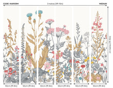 Botanical Fleur Dove & Coral Mural (Medium) by Origin Murals