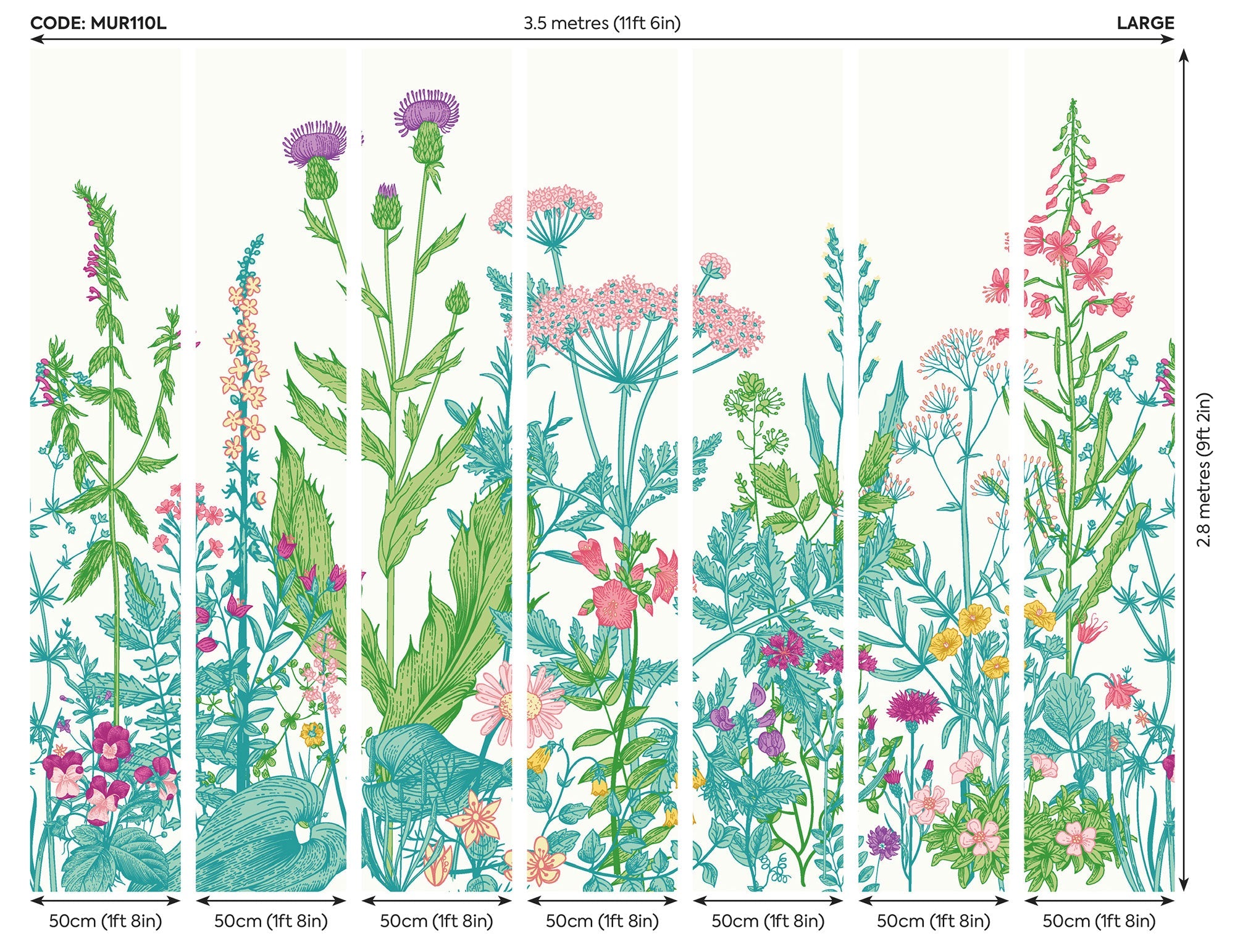 Botanical Fleur Summer Fruit Mural (Large) by Origin Murals