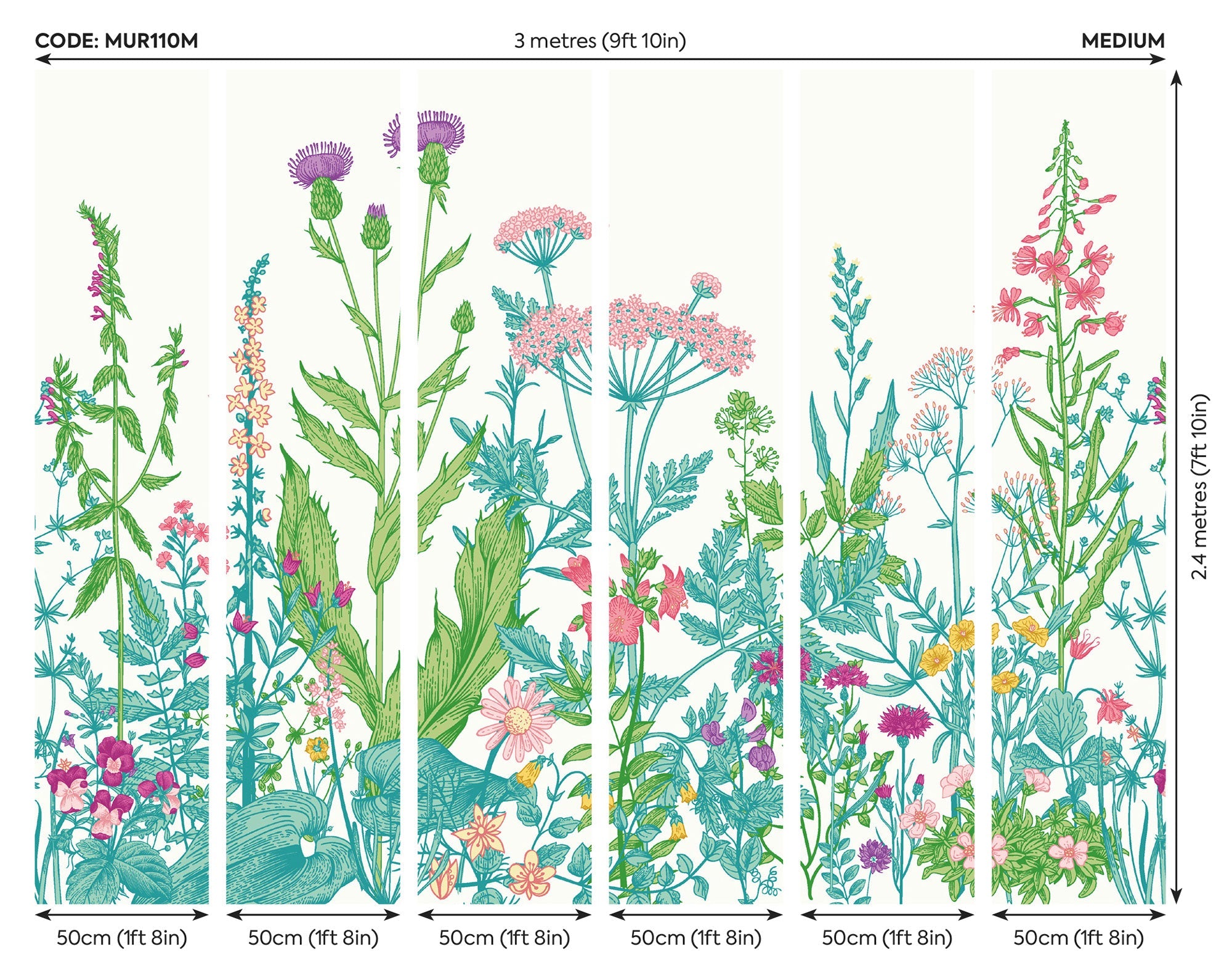 Botanical Fleur Summer Fruit Mural (Medium) by Origin Murals