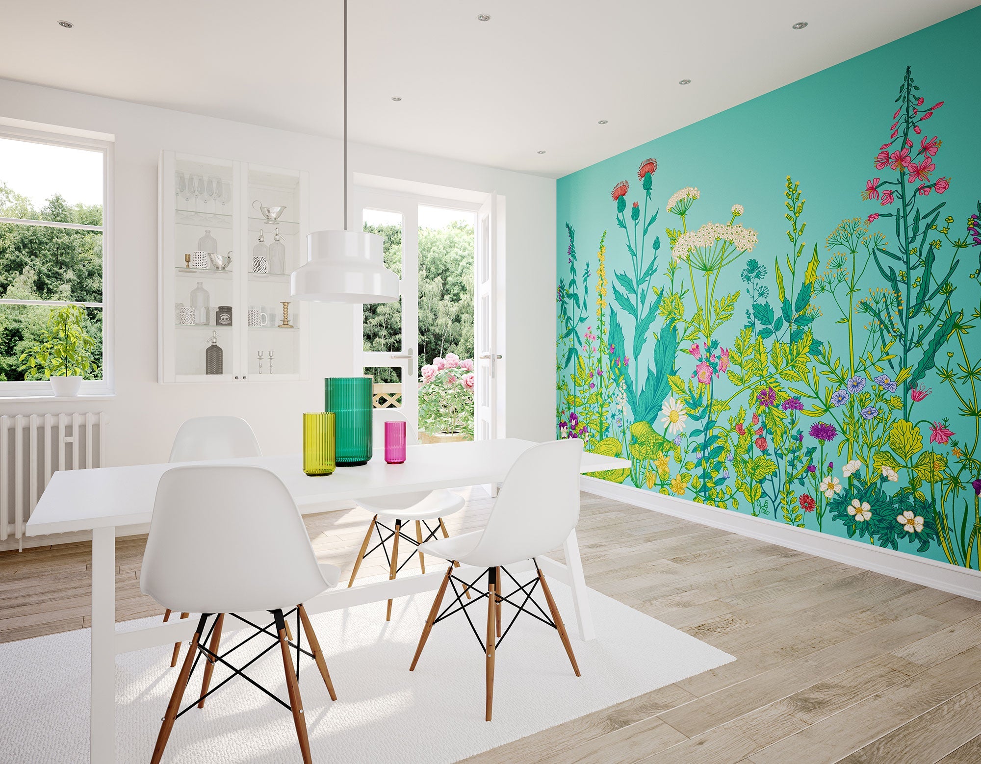 Botanical Fleur Peacock Mural (Large) by Origin Murals