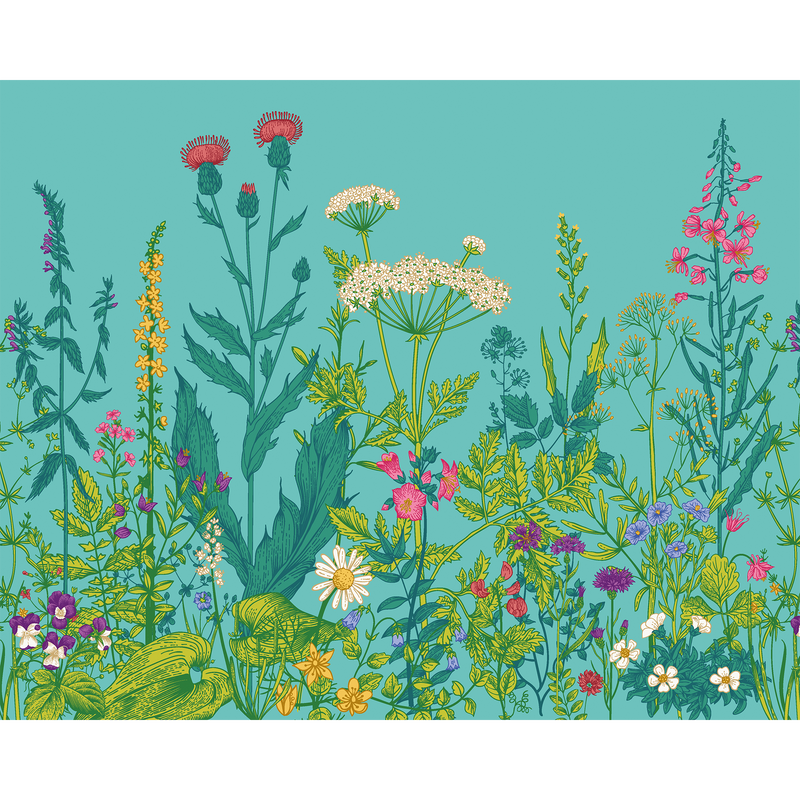 Botanical Fleur Peacock Mural (Medium) by Origin Murals