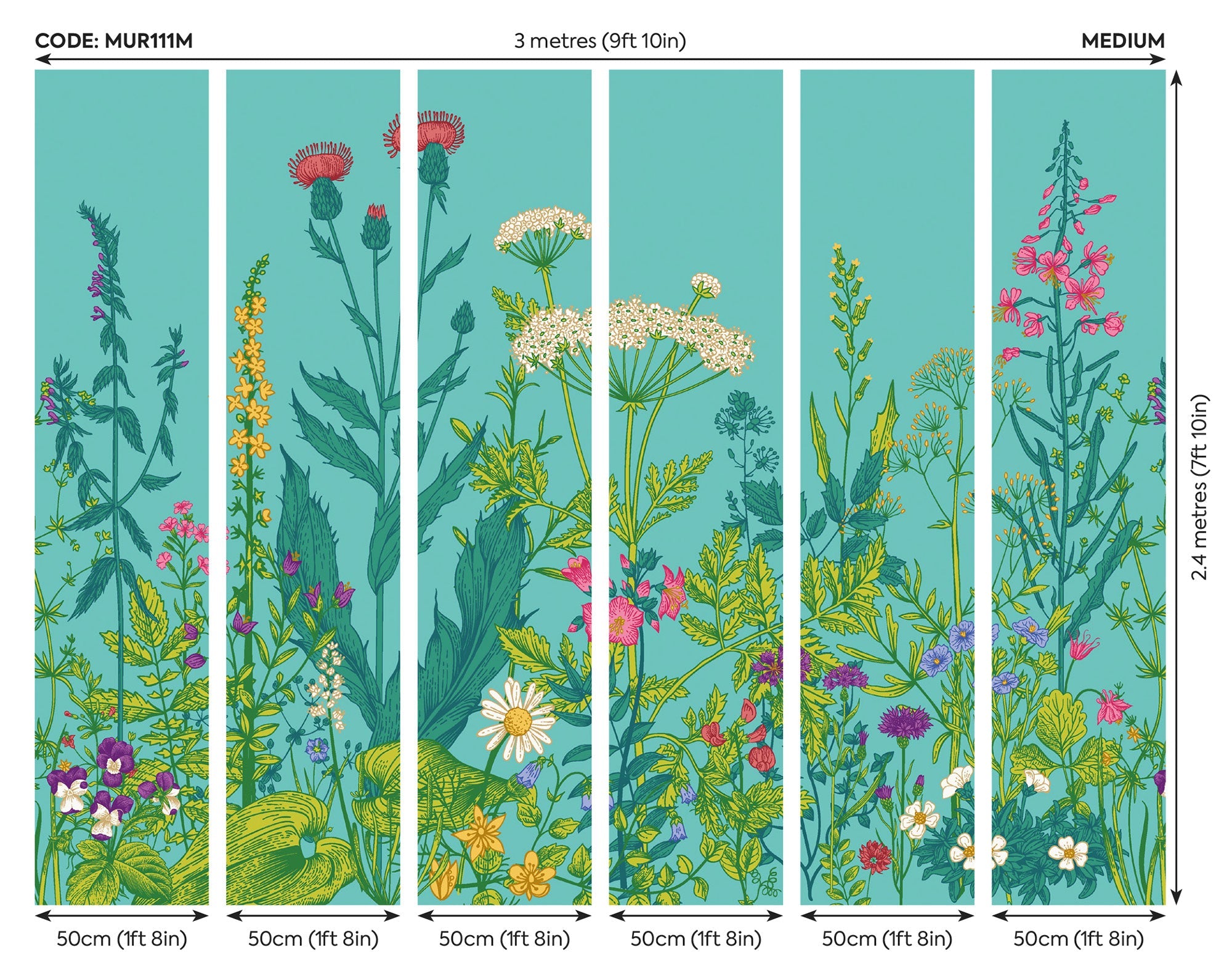 Botanical Fleur Peacock Mural (Medium) by Origin Murals