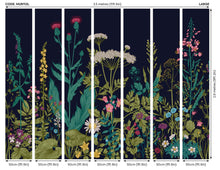 Botanical Fleur Indigo Mural (Large) by Origin Murals