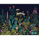 Botanical Fleur Indigo Mural (Medium) by Origin Murals