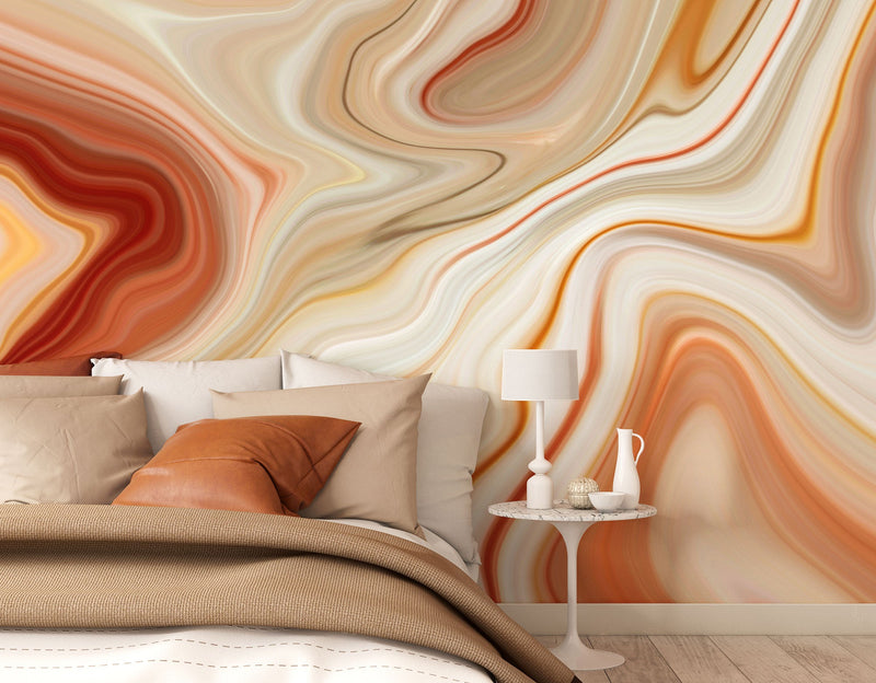 Marbled Ink Cinnamon Mural (Medium) by Origin Murals