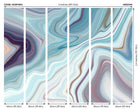Marbled Ink Soft Teal Mural (Medium) by Origin Murals