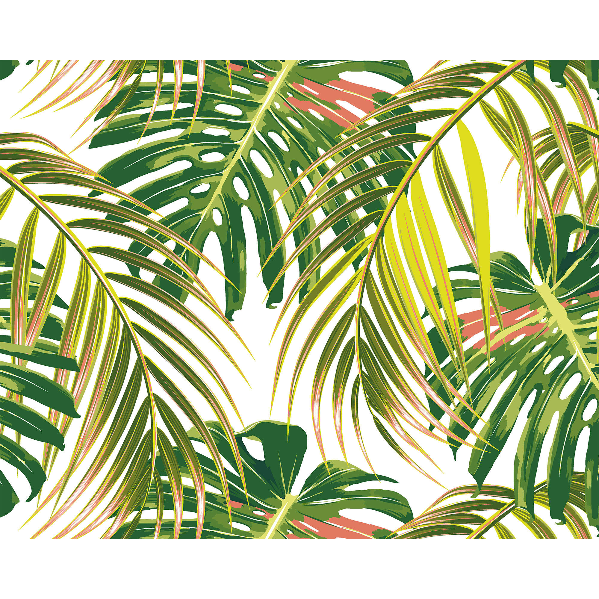 Tropical Leaves Citrus Mural (Medium) by Origin Murals