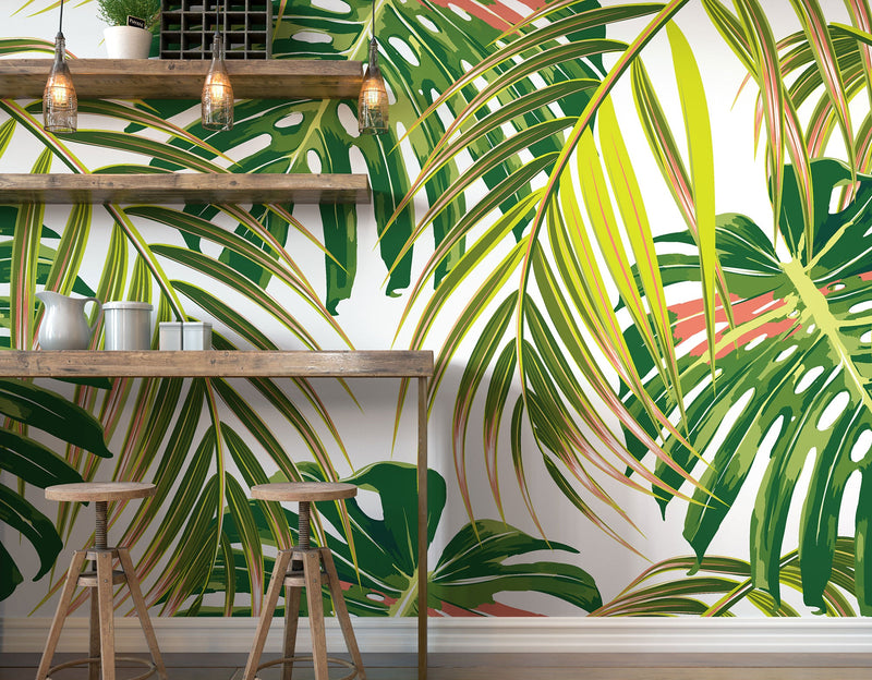 Tropical Leaves Citrus Mural (Medium) by Origin Murals