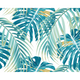Tropical Leaves Teal Mural (Medium) by Origin Murals