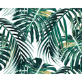 Tropical Leaves Emerald Mural (Large) by Origin Murals