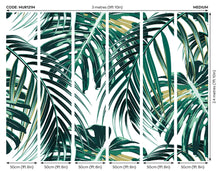 Tropical Leaves Emerald Mural (Medium) by Origin Murals