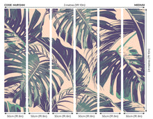 Palm Leaves Blush & Jade Mural (Medium) by Origin Murals