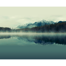 Misty Mountain Lake Ink Mural (Large) by Origin Murals