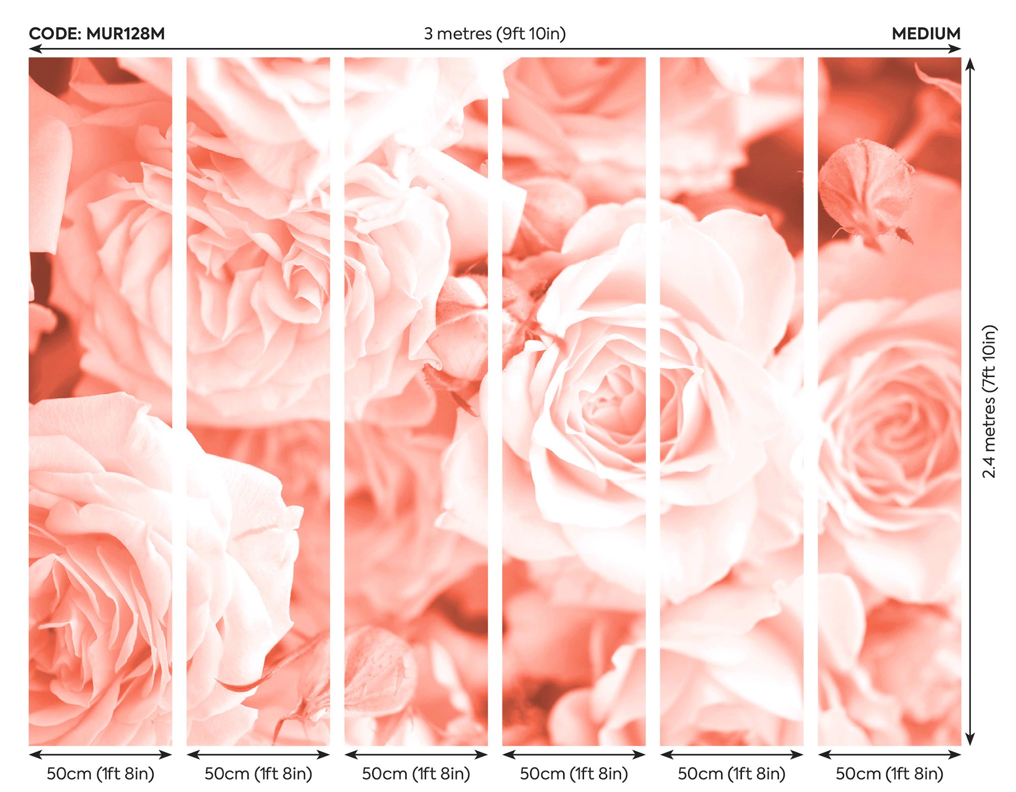 Petals Peach Mural (Medium) by Origin Murals