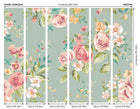 Flowery Duck Egg Mural (Medium) by Origin Murals