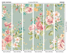 Flowery Duck Egg Mural (Medium) by Origin Murals