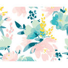 Graphic Flower Blush & Jade Mural (Medium) by Origin Murals