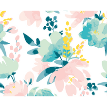Graphic Flower Blush & Jade Mural (Medium) by Origin Murals
