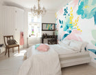 Graphic Flower Blush & Jade Mural (Medium) by Origin Murals