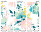 Graphic Flower Blush & Jade Mural (Medium) by Origin Murals