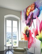 Watercolour Flora Multi Bright Mural (Large) by Origin Murals