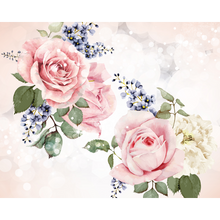 Roses & Sparkles Rose Pink Mural (Medium) by Origin Murals