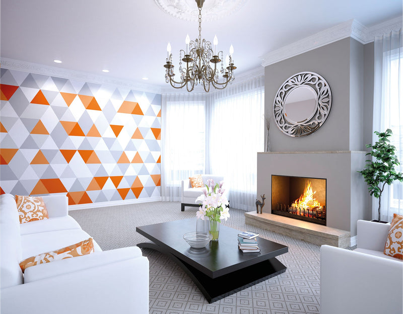 Geometric Tangerine Mural (Medium) by Origin Murals