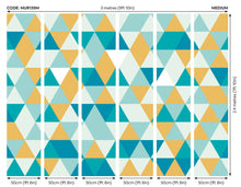 Geometric Jade & Mustard Mural (Medium) by Origin Murals