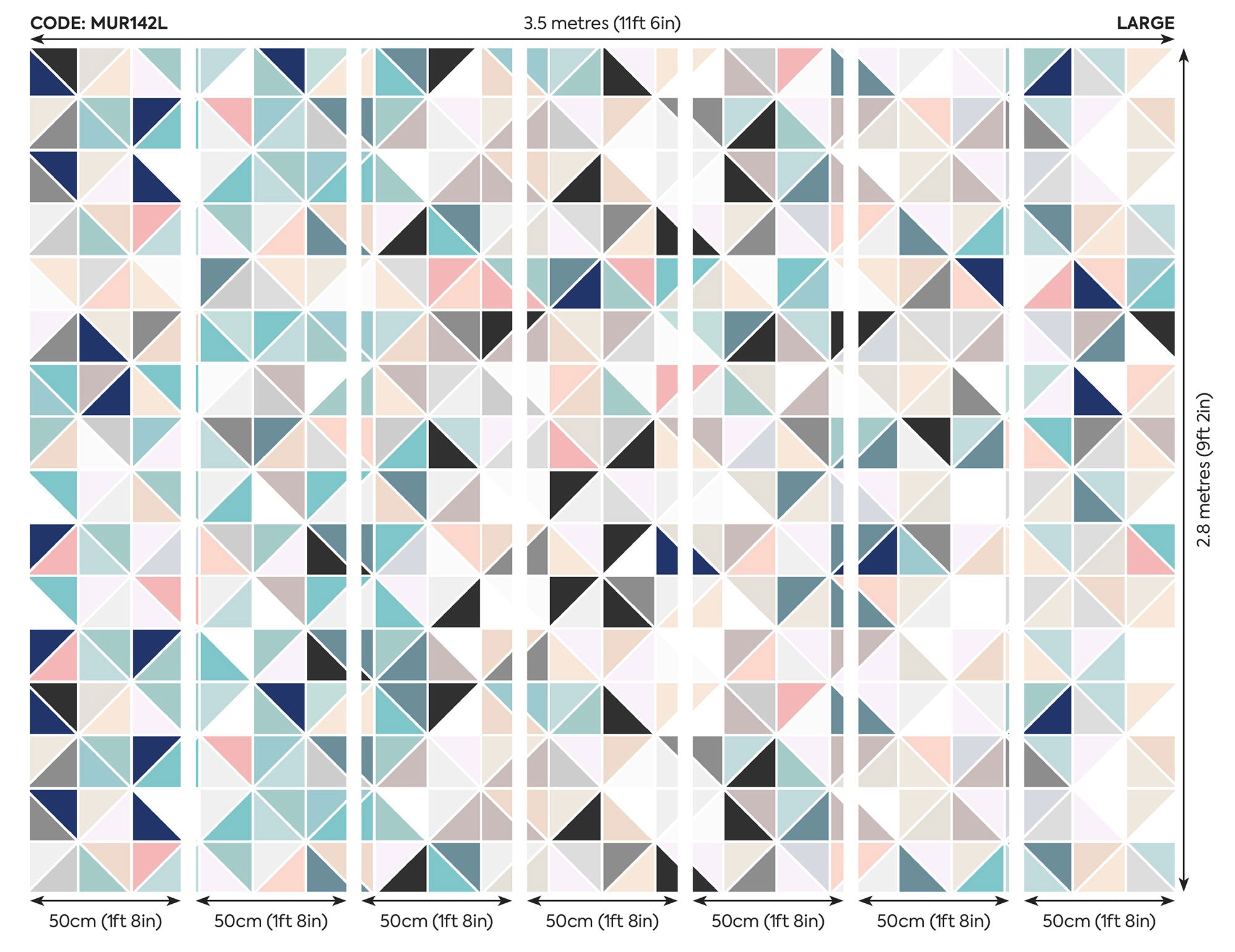 Geometry Blush & Jade Mural (Large) by Origin Murals