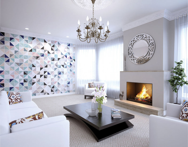 Geometry Blush & Jade Mural (Medium) by Origin Murals