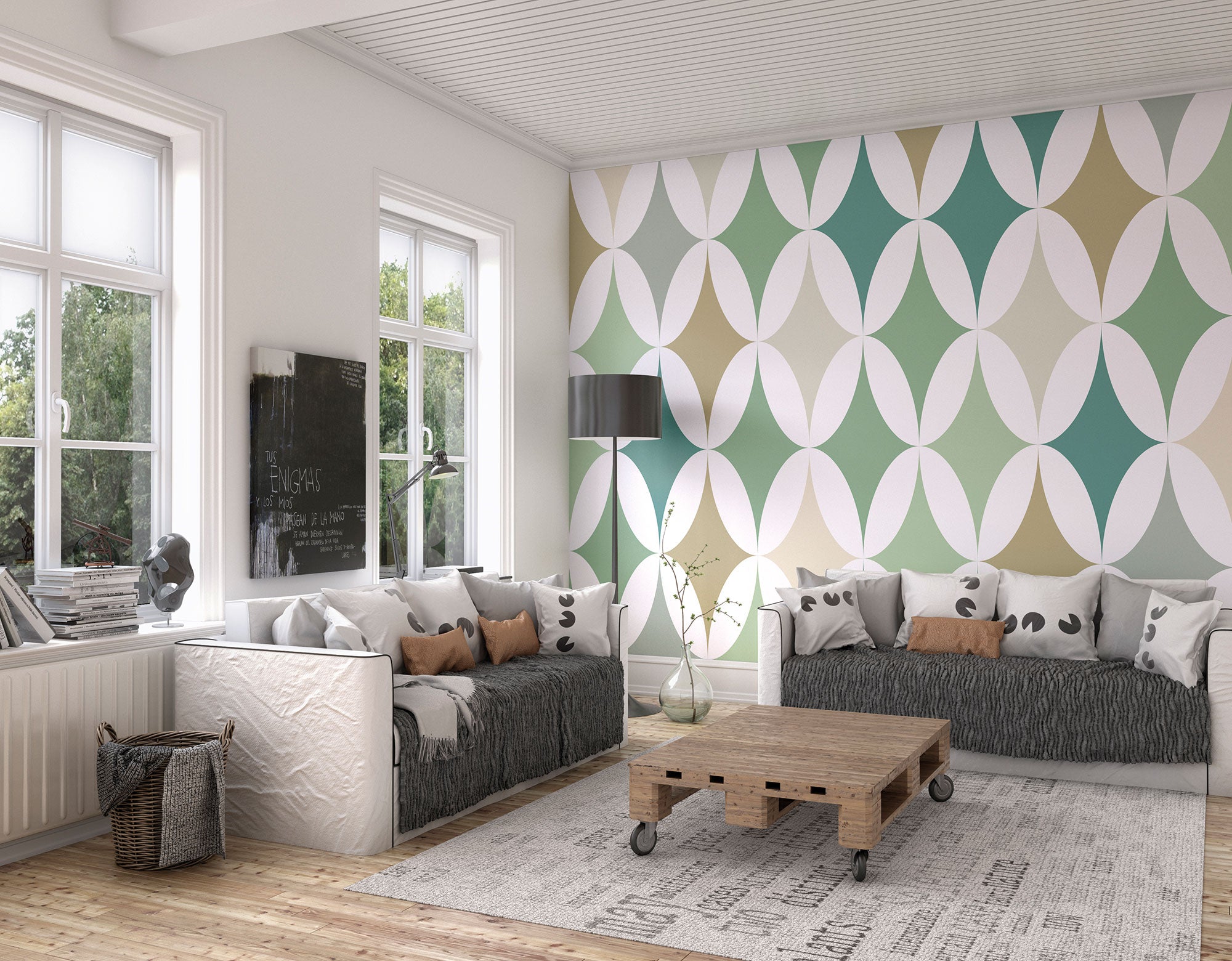 Green Formation Sage Mural (Large) by Origin Murals