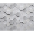 Metal Hexagons Silver Mural (Medium) by Origin Murals