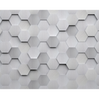 Metal Hexagons Silver Mural (Medium) by Origin Murals
