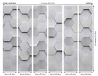 Metal Hexagons Silver Mural (Medium) by Origin Murals