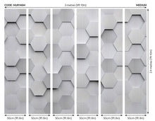 Metal Hexagons Silver Mural (Medium) by Origin Murals
