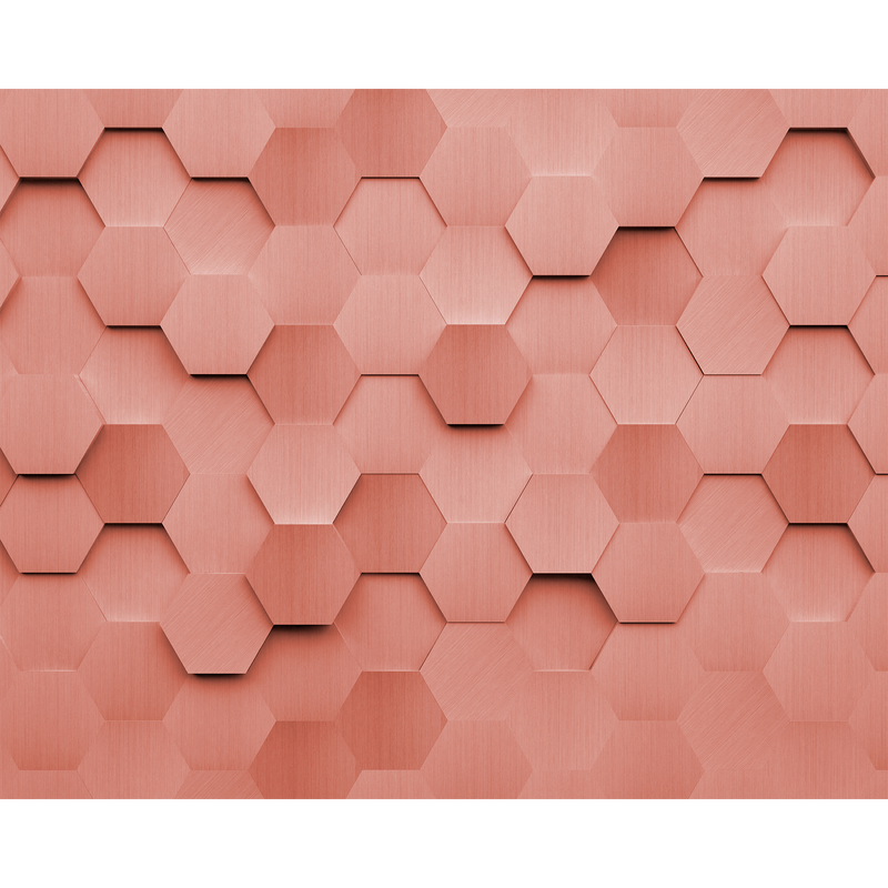 Metal Hexagons Rust Mural (Medium) by Origin Murals