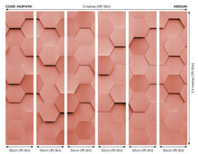 Metal Hexagons Rust Mural (Medium) by Origin Murals