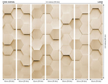 Metal Hexagons Gold Mural (Large) by Origin Murals