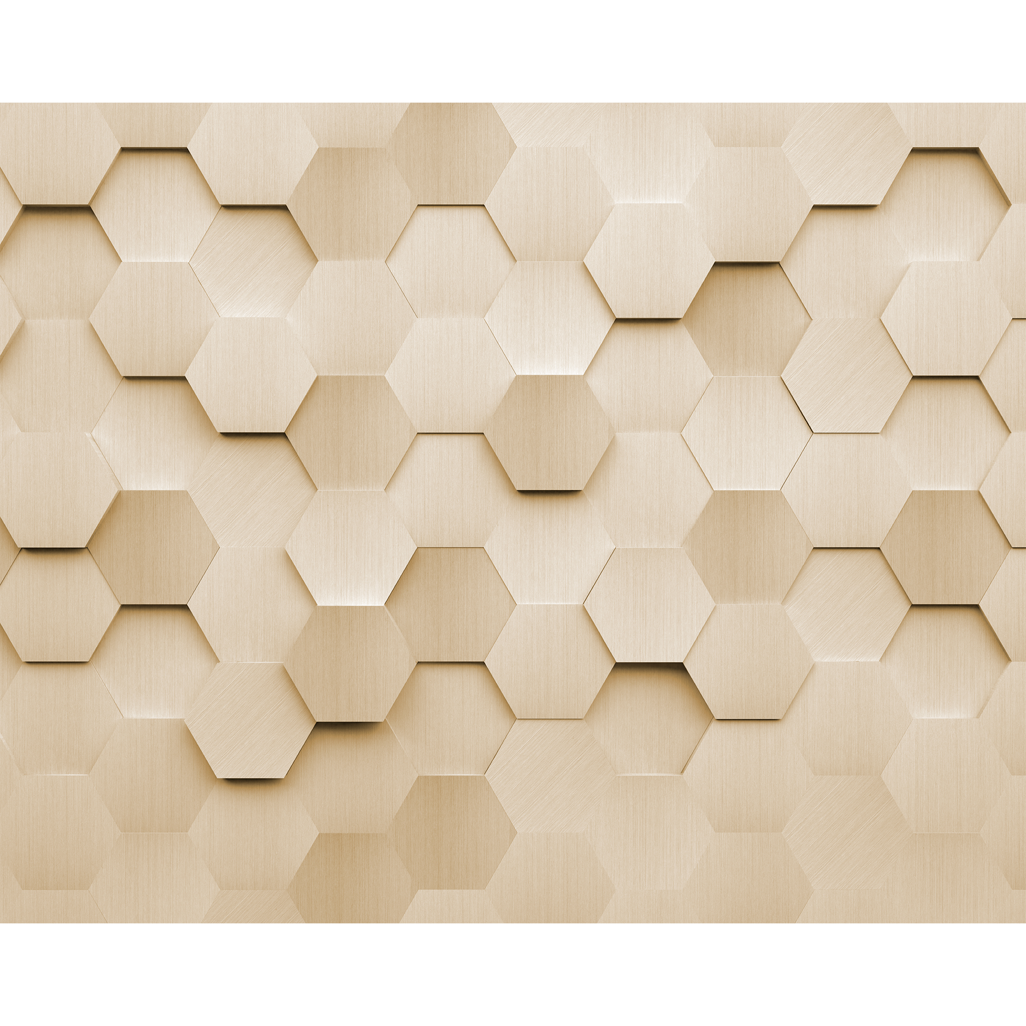 Metal Hexagons Gold Mural (Medium) by Origin Murals