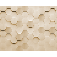 Metal Hexagons Gold Mural (Medium) by Origin Murals