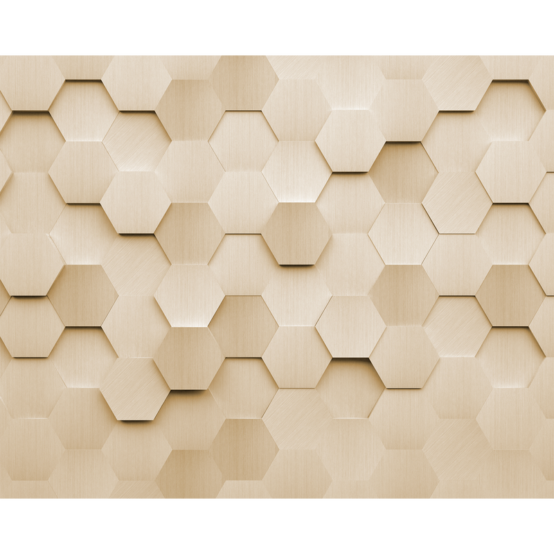 Metal Hexagons Gold Mural (Medium) by Origin Murals