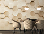 Metal Hexagons Gold Mural (Medium) by Origin Murals