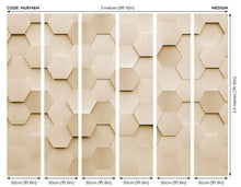 Metal Hexagons Gold Mural (Medium) by Origin Murals