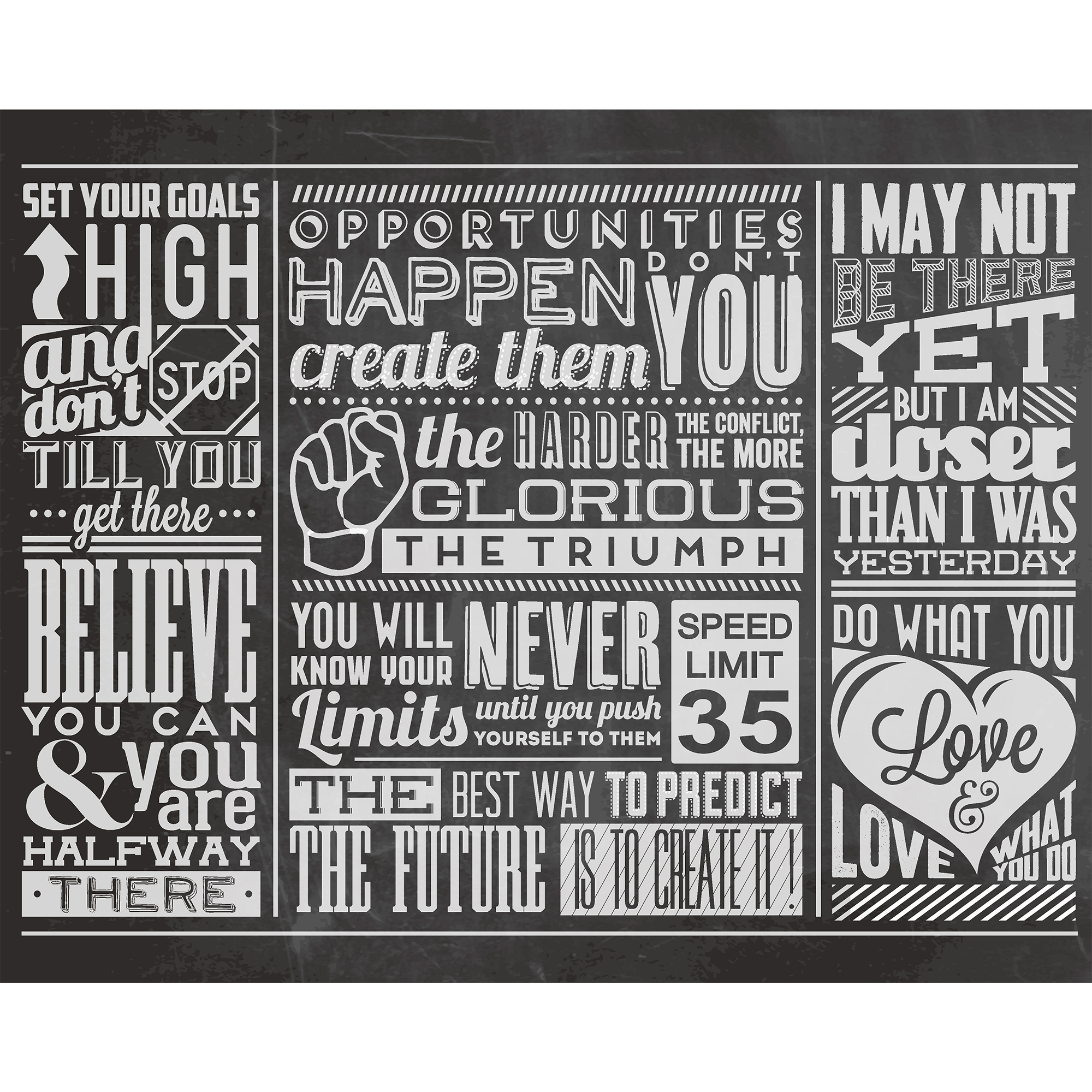 Chalk Quotes Blackboard Mural (Medium) by Origin Murals