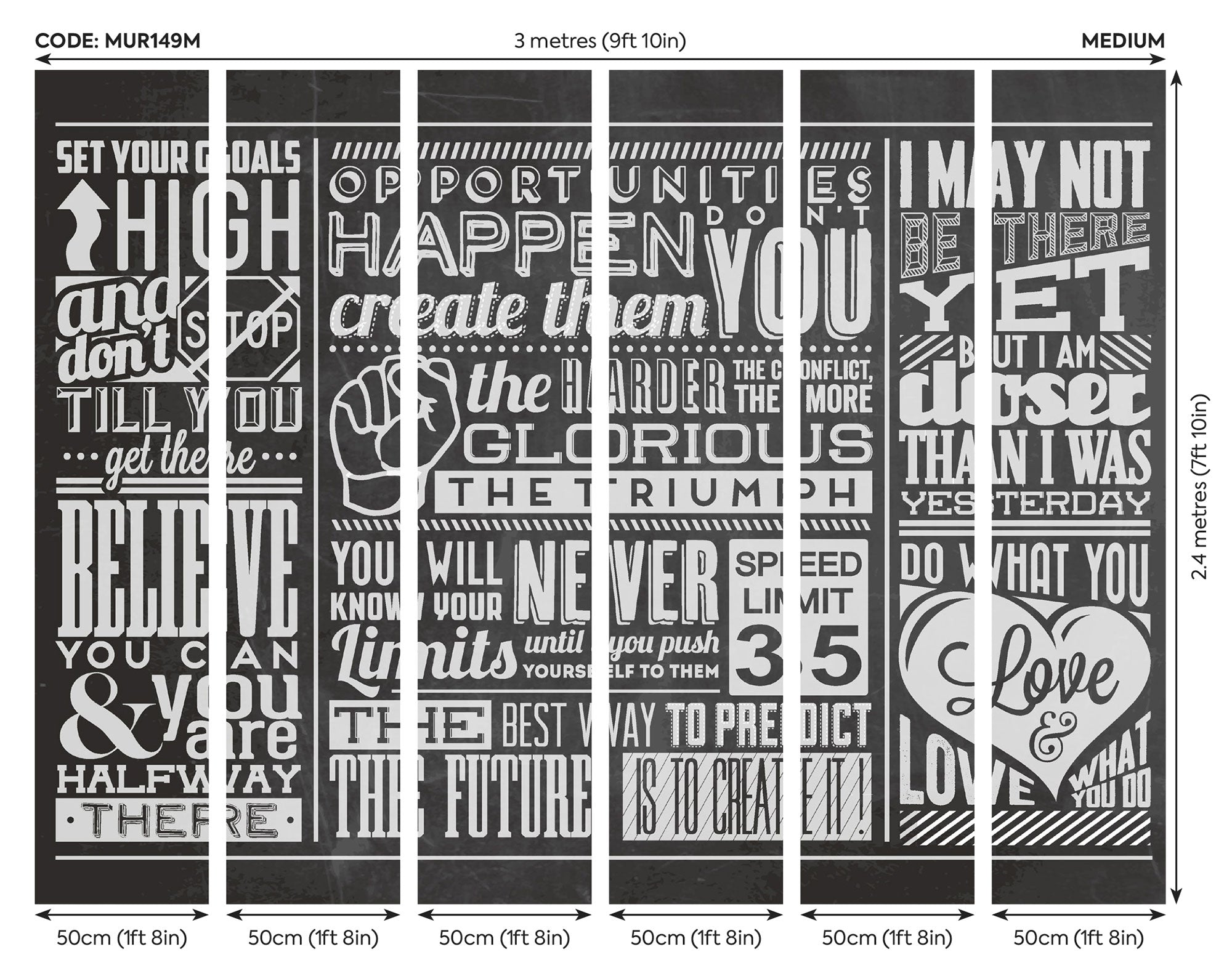 Chalk Quotes Blackboard Mural (Medium) by Origin Murals