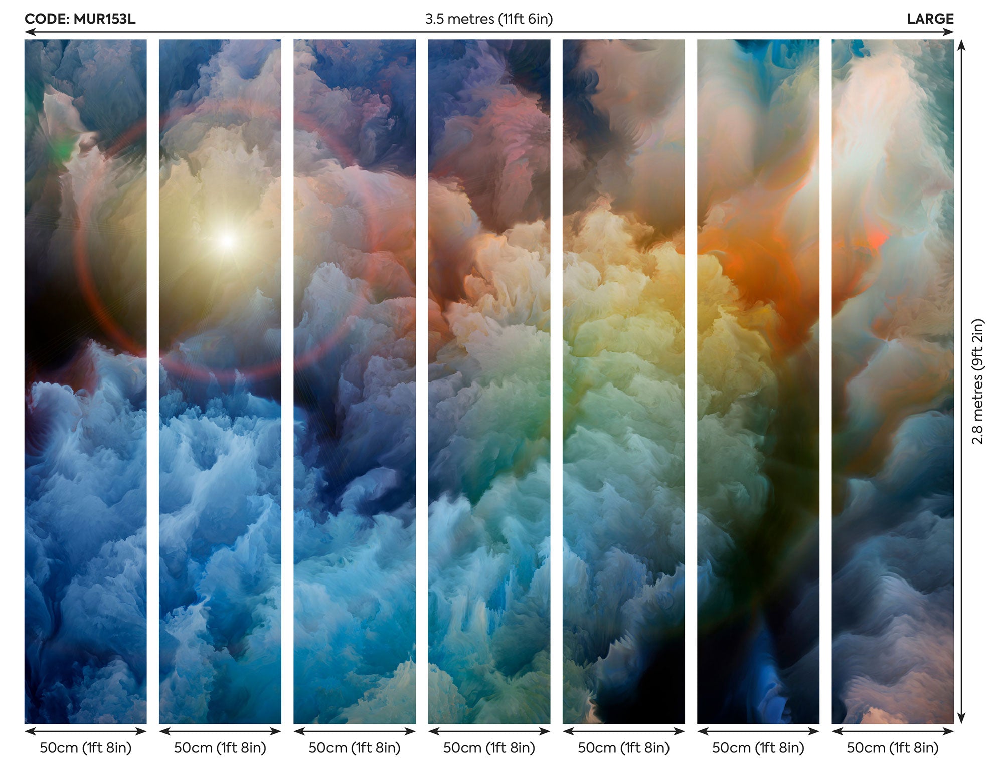 Moody Clouds Multi Mural (Large) by Origin Murals