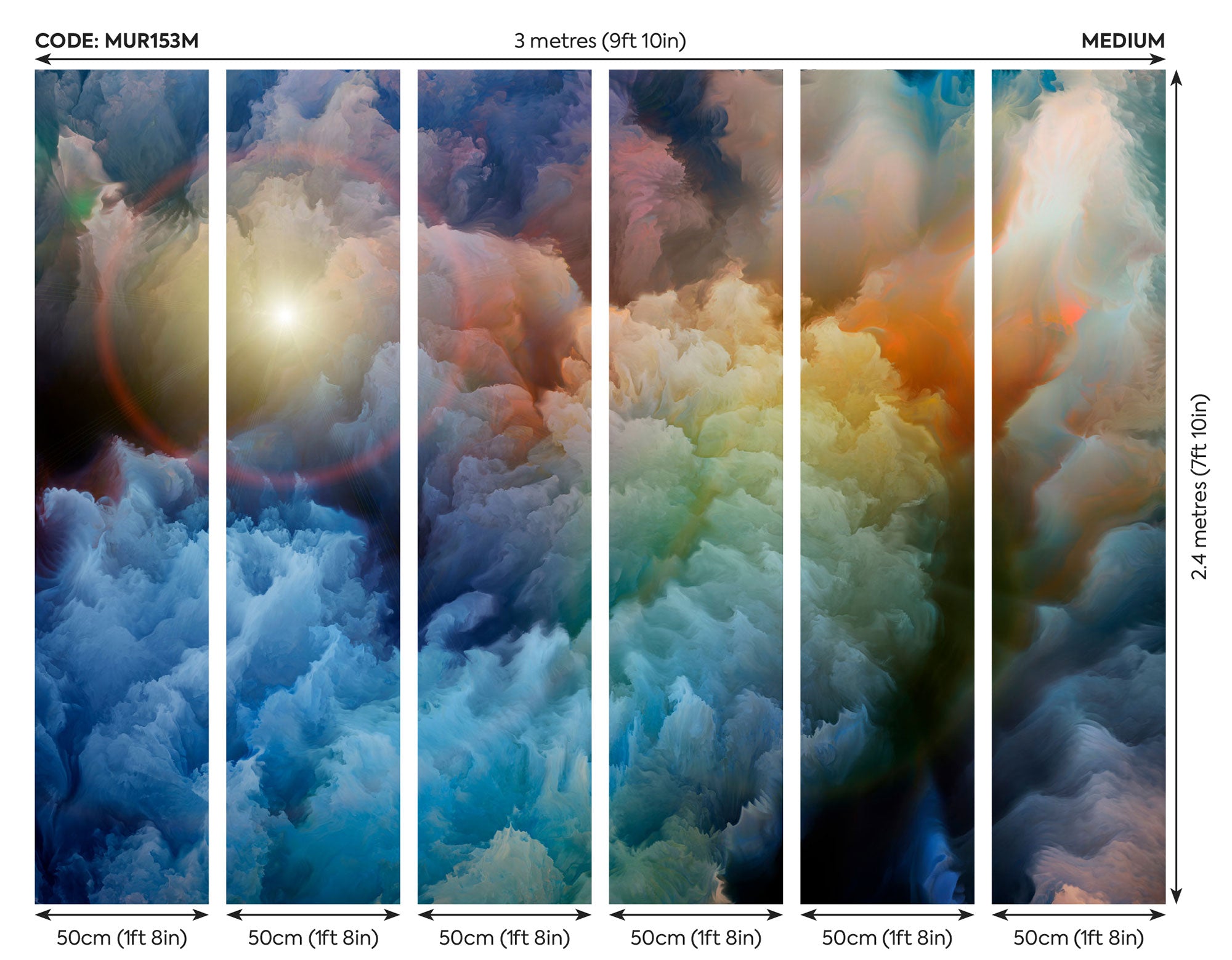 Moody Clouds Multi Mural (Medium) by Origin Murals
