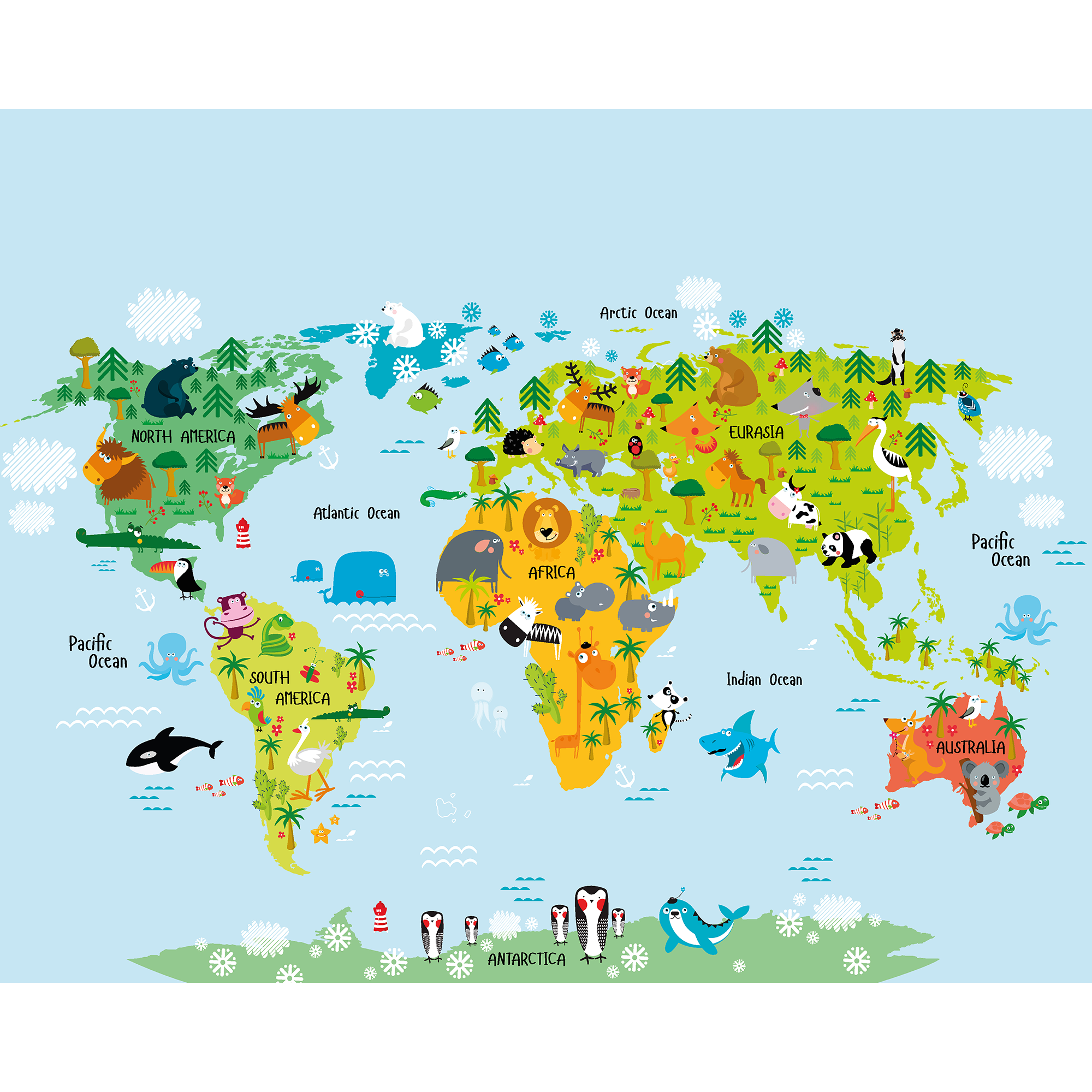 Whole Wide World Multi Mural (Large) by Origin Murals
