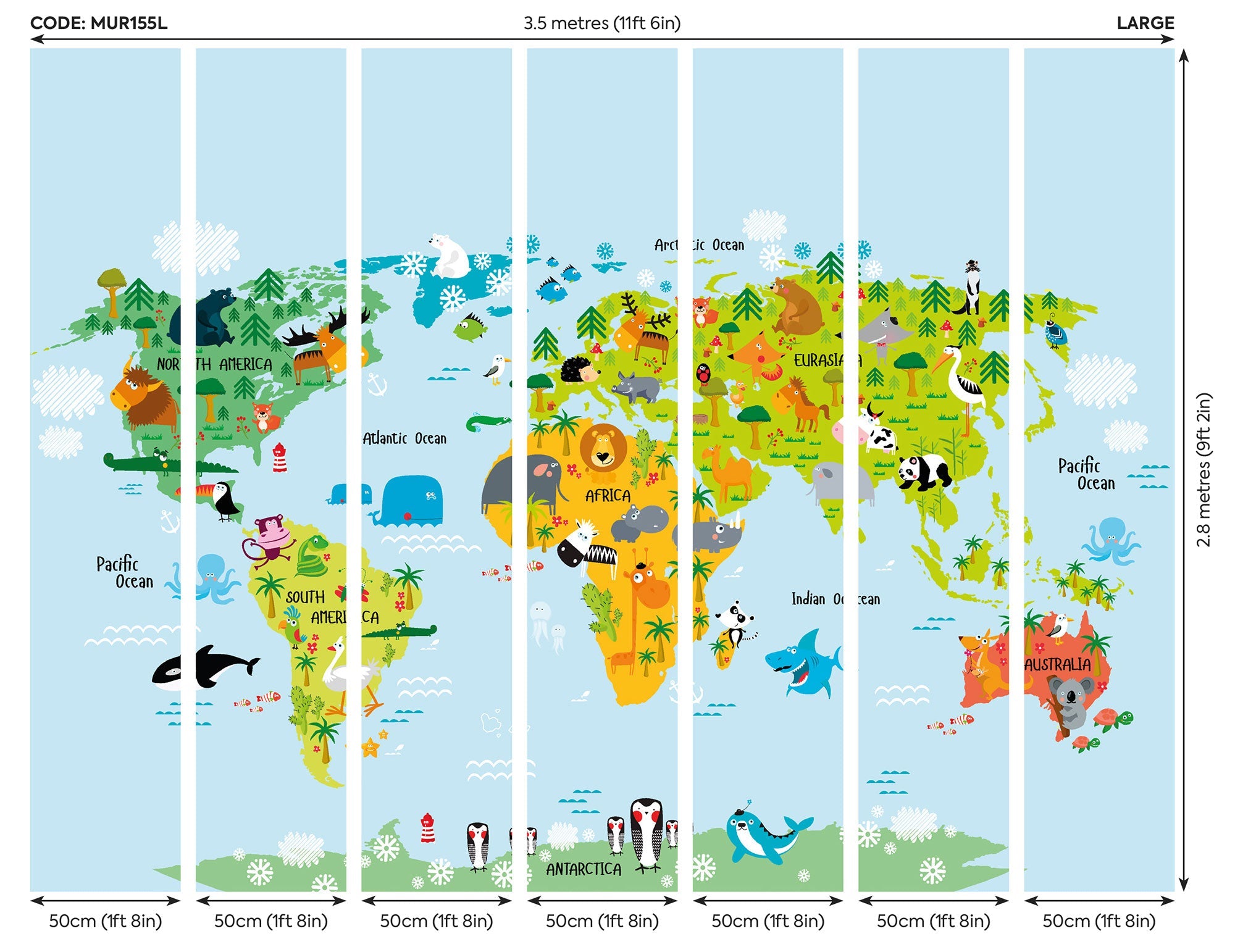 Whole Wide World Multi Mural (Large) by Origin Murals