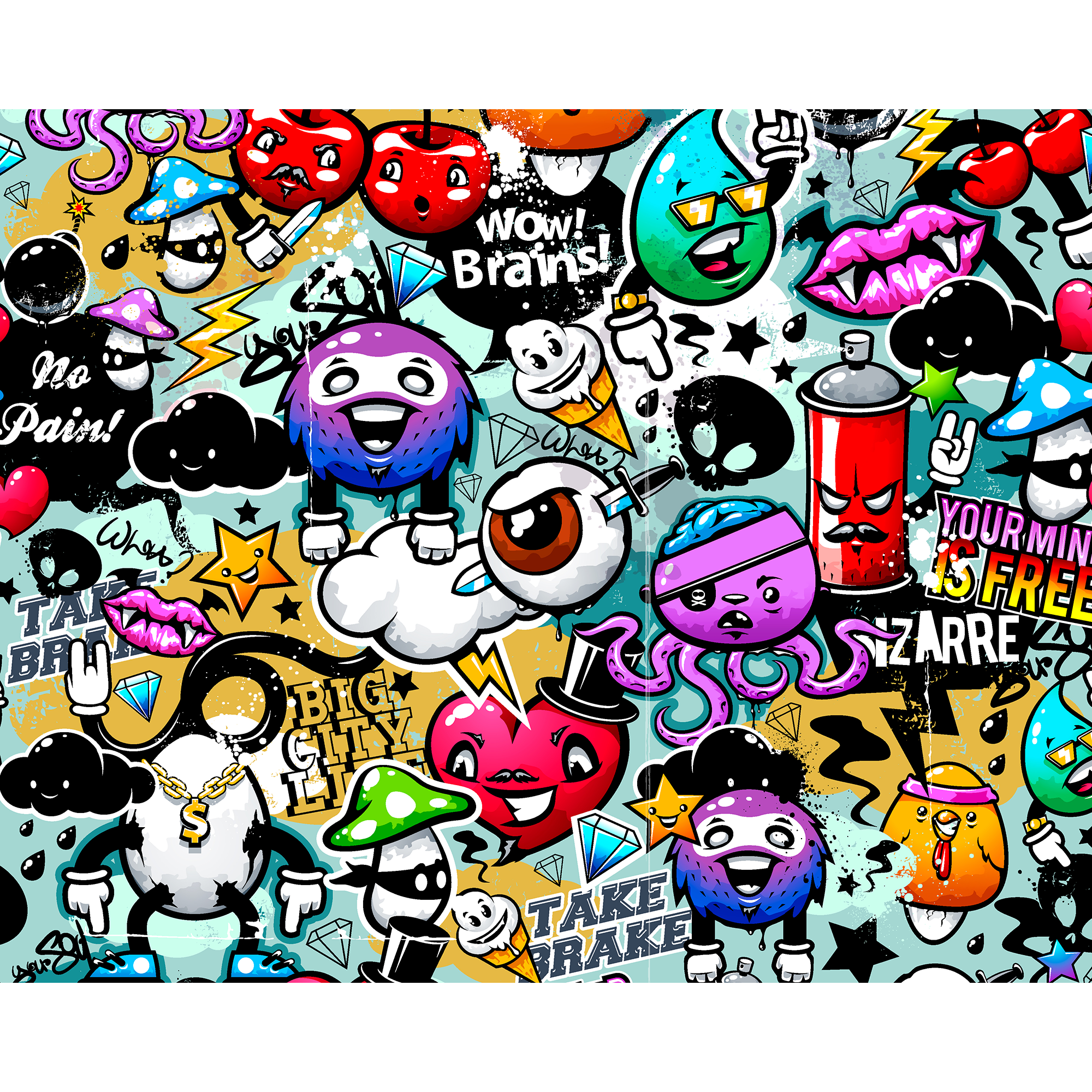 Graffiti Monster Multi Mural (Medium) by Origin Murals